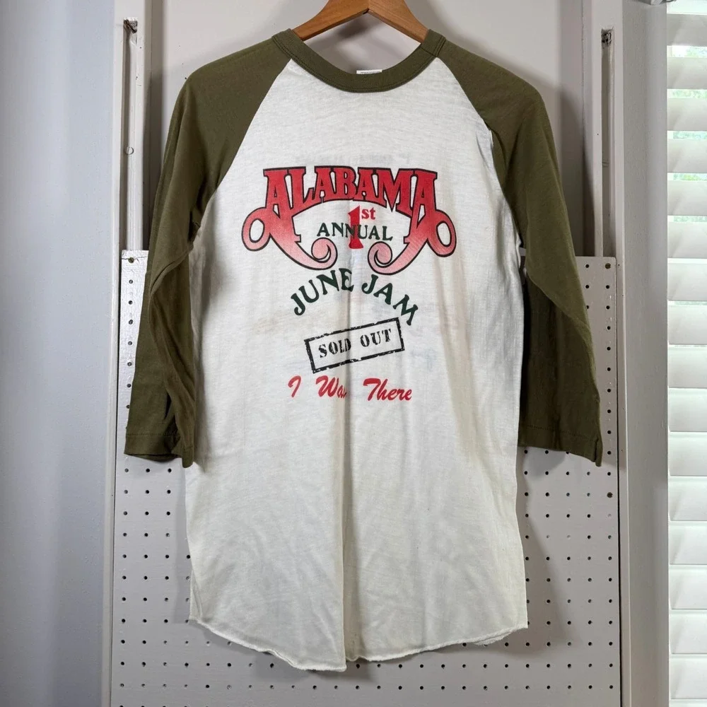 Vintage 1982 Alabama June Jam Tee Jays T-Shirt Raglan Sleeve USA Made - Large